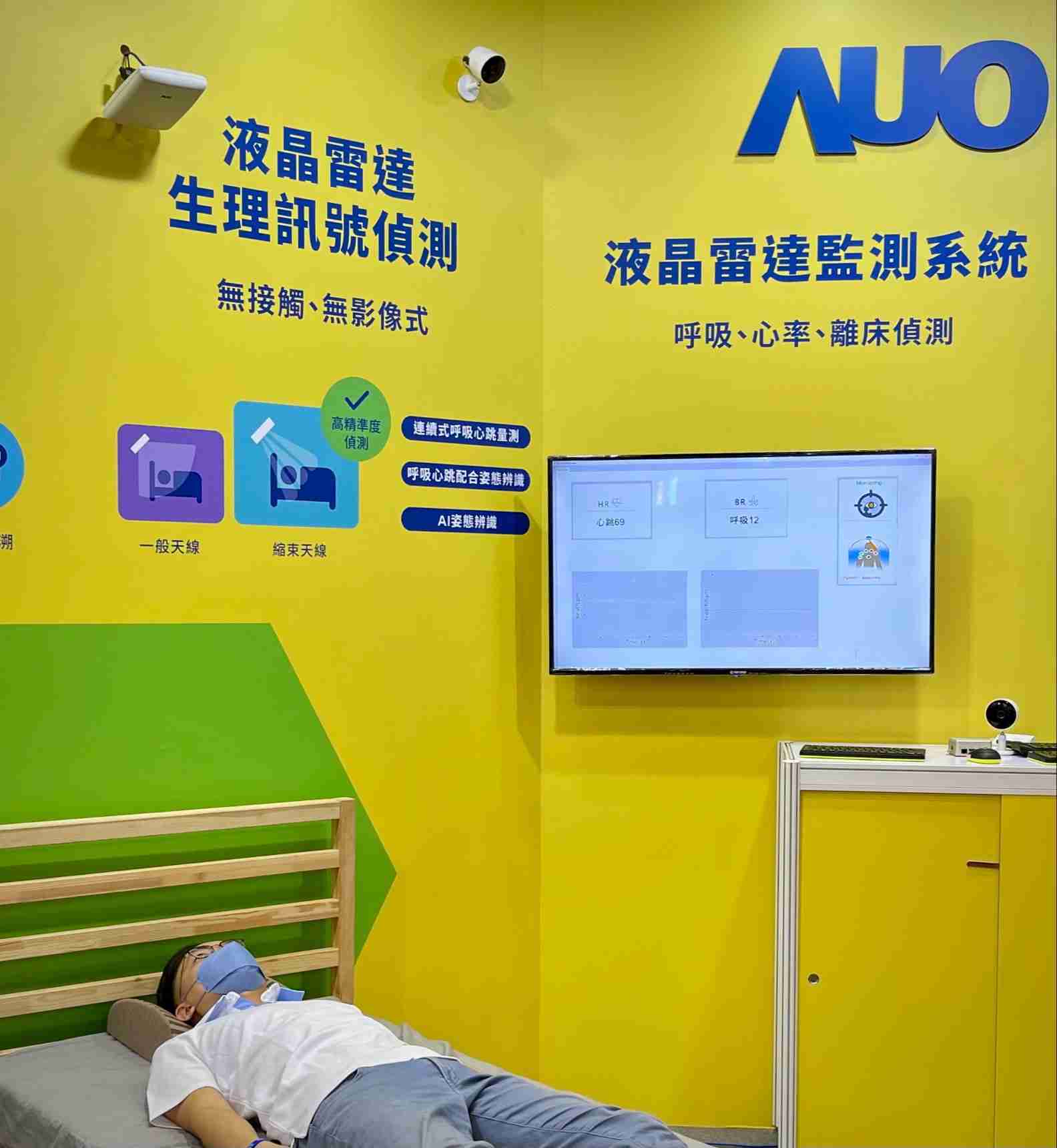 2121非凡颐康「无接触生理监测雷达」，，，，免除传统线路与贴片束缚，，，精准侦测呼吸、、、心跳等重要生理讯号