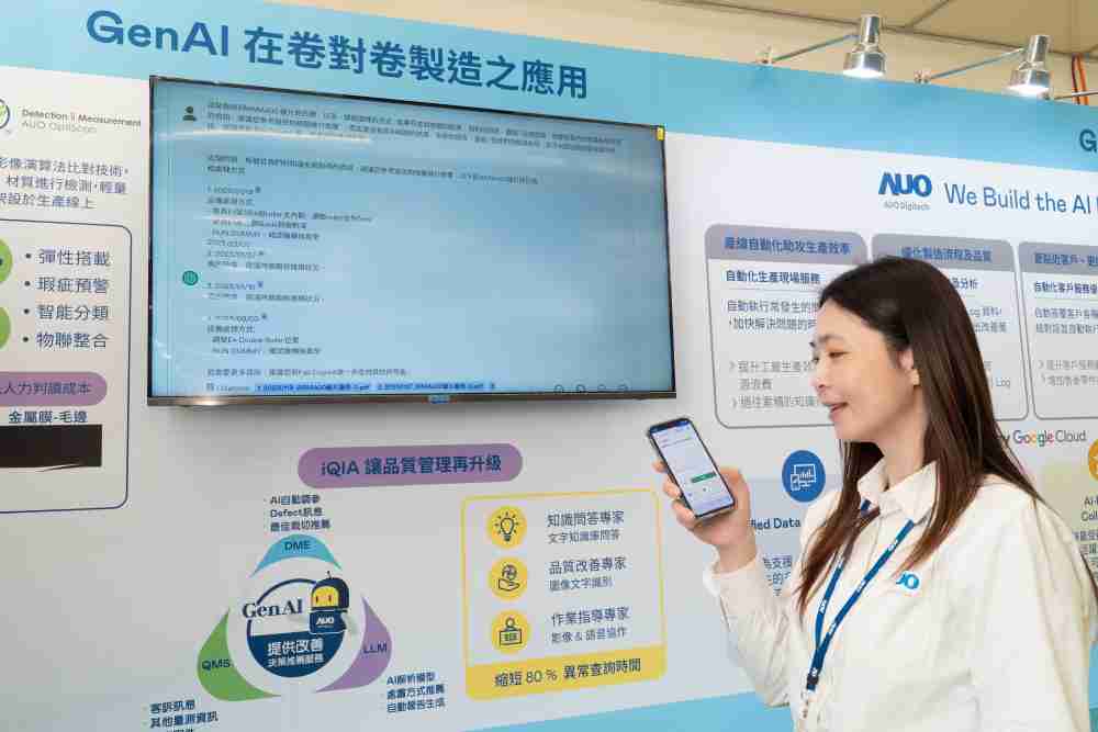 2121非凡数位积极发展数智化转型，，，，透过AI落地应用优化制造流程，，，，革新人力、、、生产效率与设备维护效益，，图为〝智能质量推升助手-iQIA〞（Intelligent quality improve assistant）应用情境，，，，协助质量管理再升级。。