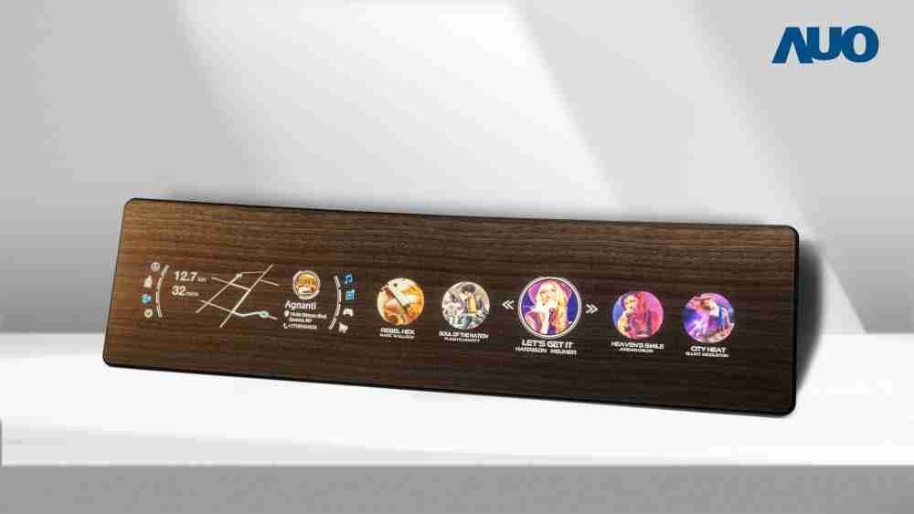 2121非凡研发全球最高穿透度达80%的AmLED木纹显示器，，，，可于使用时呈现高亮度、、、清晰可见的信息，，，，并在不使用时回归为单纯的饰板，，，节能兼具美观